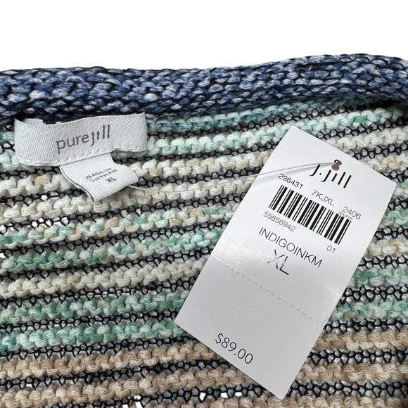 NWT PureJill J Jill Linen Cotton Modal Blend Knit Boxy Lagenlook coastal top XL - Picture 9 of 15